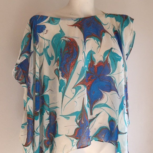 Rachel Roy Blouse small blue floral print - Picture 2 of 2